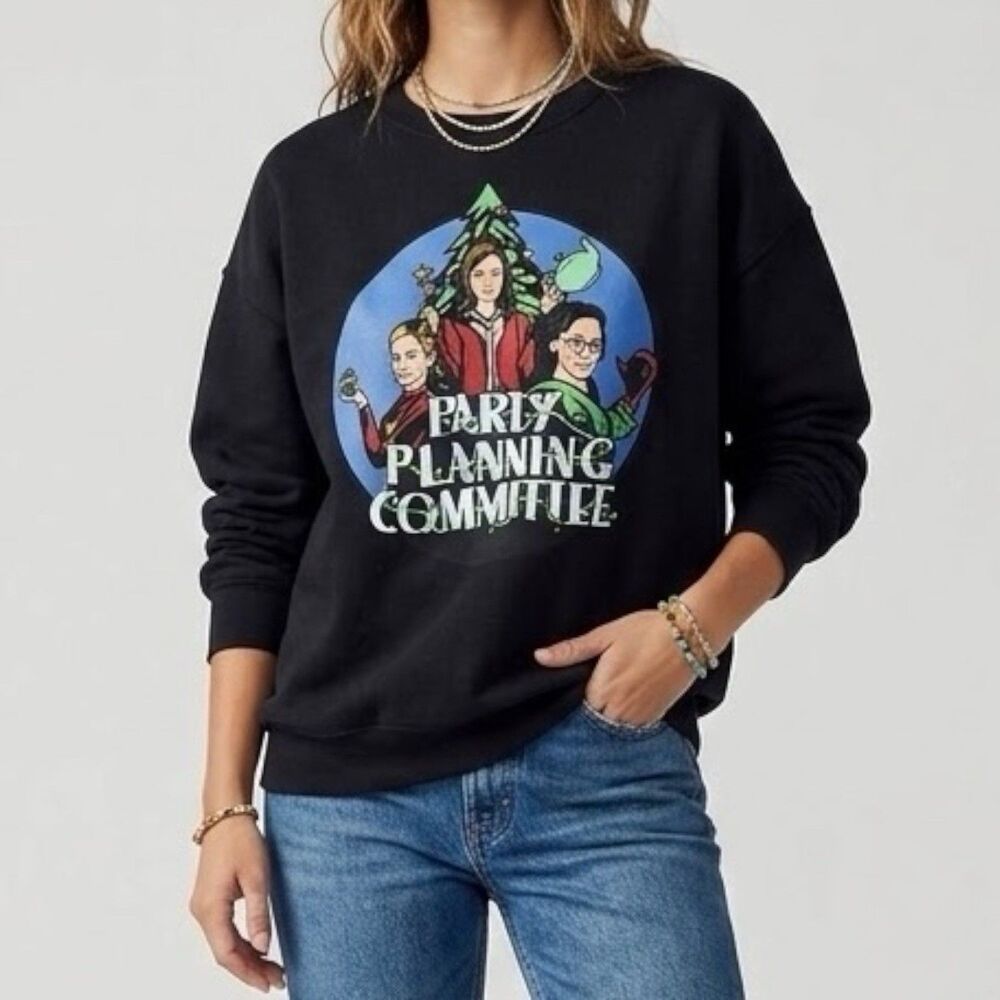 The Office Party Planning Committee Ugly Christmas Sweatshirt Black Sz Large